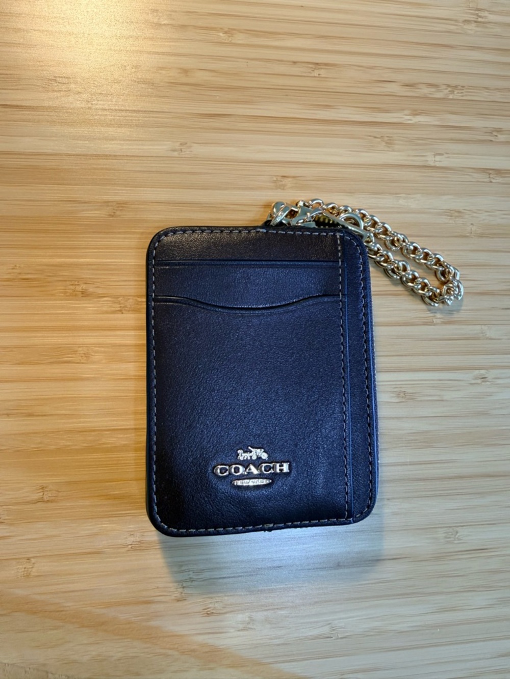 Coach Zip Card Case Smooth Leather God/Maple